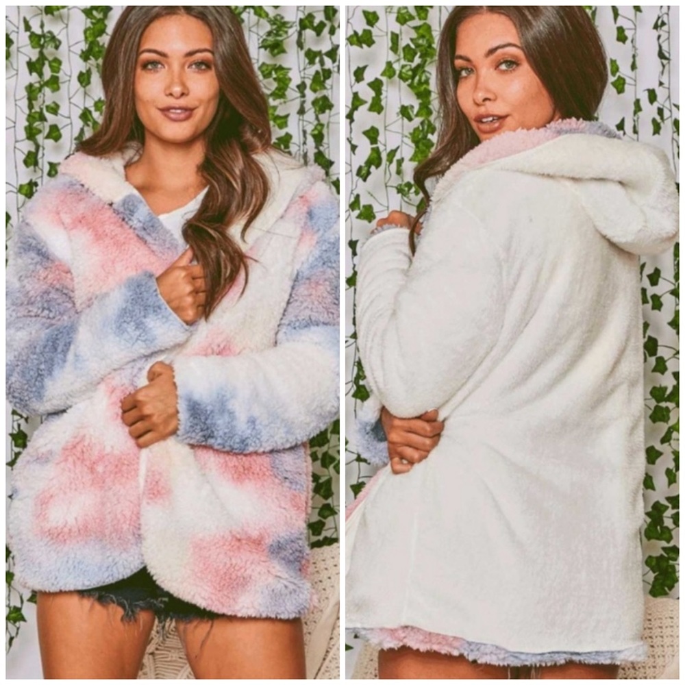 ❄️TIE DYE MULTICOLORED CARDIGAN HOODIE